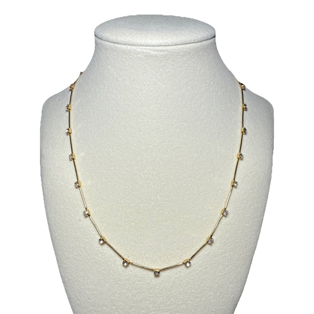 Park Lane Gold Tone and‎ Rhinestone Necklace Vtg  J-5M
